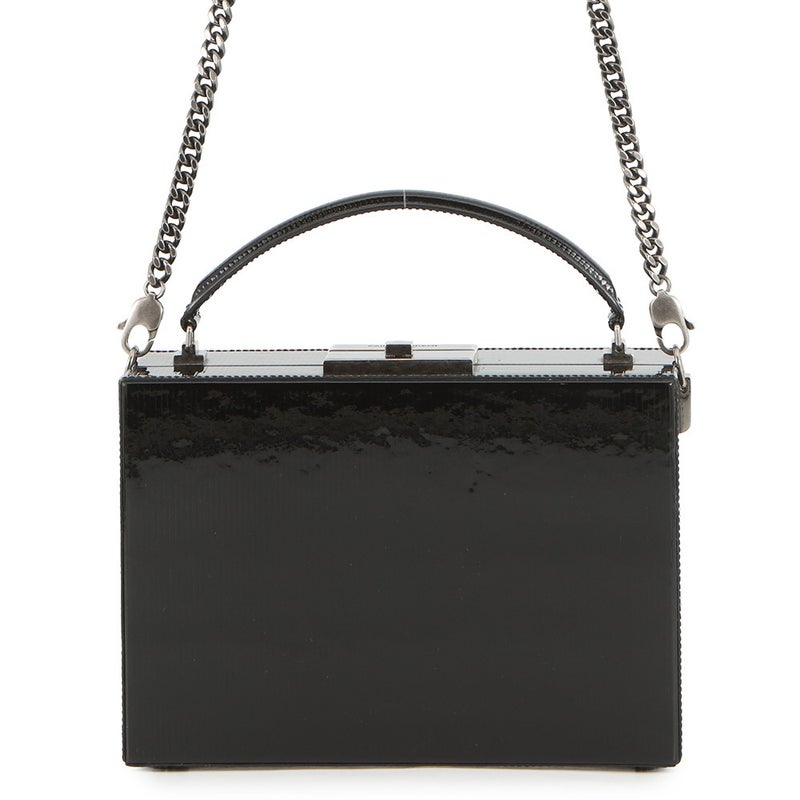 サンローランパリ バニティ バッグ パテント SAINT LAURENT PARIS ２wayショルダー 黒