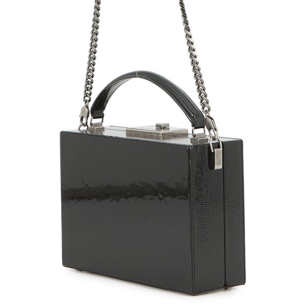 サンローランパリ バニティ バッグ パテント SAINT LAURENT PARIS ２wayショルダー 黒