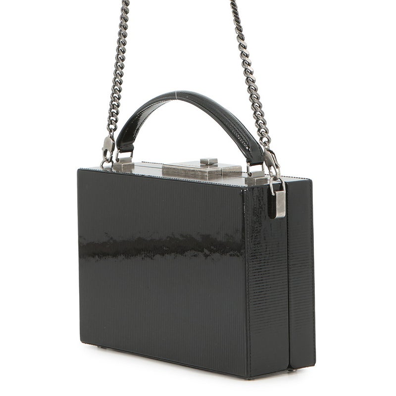 サンローランパリ バニティ バッグ パテント SAINT LAURENT PARIS ２wayショルダー 黒