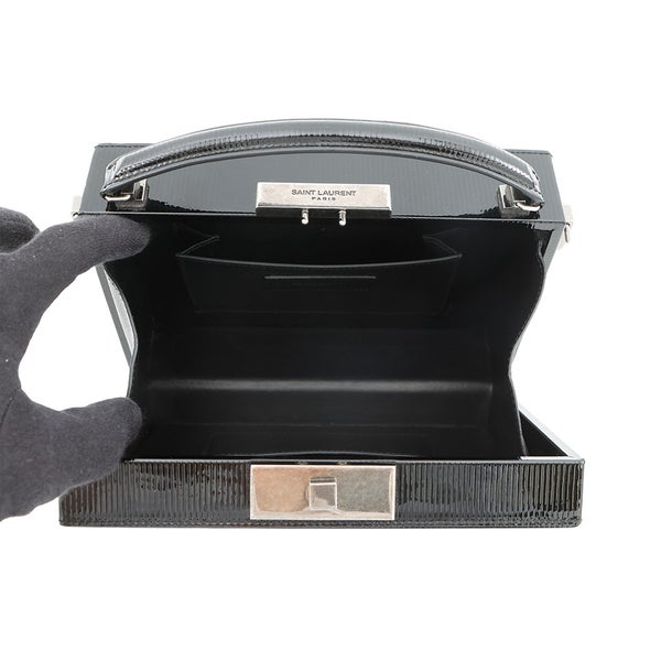 サンローランパリ バニティ バッグ パテント SAINT LAURENT PARIS ２wayショルダー 黒