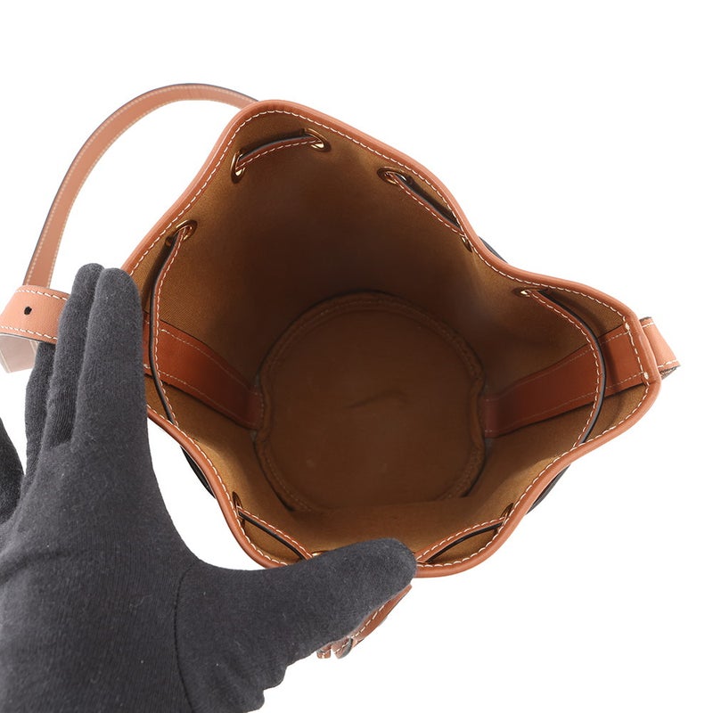 セリーヌ ショルダーバッグ スモール ドローストリングバッグ トリオンフキャンバス 191142BZJ 04LU  CELINE マカダム バッグ