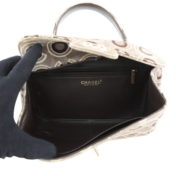 シャネル ハンドバッグ COCO トップハンドル ベロア CHANEL