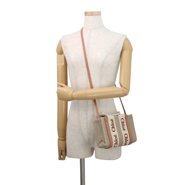 クロエ ハンドバッグ ウッディ トート ミニ キャンバス シャイニーカーフスキン CHC24UP237L17847 Chloe ２wayショルダー