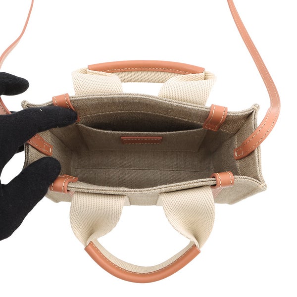 クロエ ハンドバッグ ウッディ トート ミニ キャンバス シャイニーカーフスキン CHC24UP237L17847 Chloe ２wayショルダー