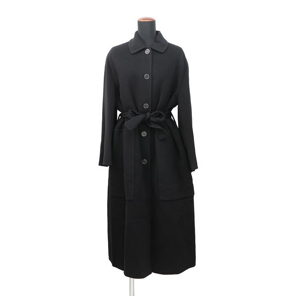 エルメス コート ダブルフェイス ラップコート カシミヤ レディースサイズ34 HERMES 黒 アパレル アウター