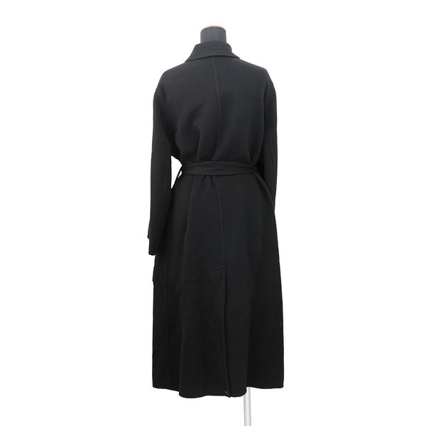 エルメス コート ダブルフェイス ラップコート カシミヤ レディースサイズ34 HERMES 黒 アパレル アウター