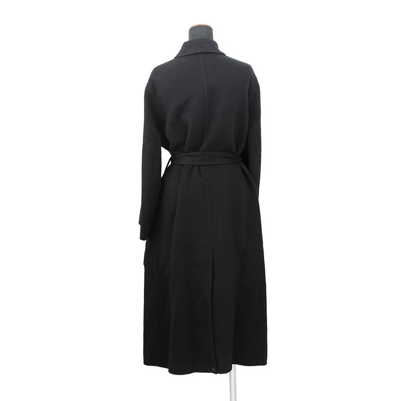 エルメス コート ダブルフェイス ラップコート カシミヤ レディースサイズ34 HERMES 黒 アパレル アウター