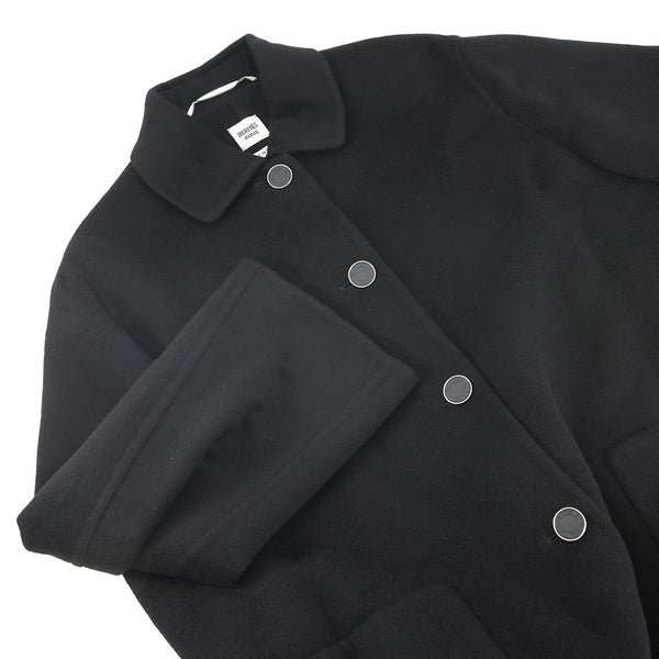 エルメス コート ダブルフェイス ラップコート カシミヤ レディースサイズ34 HERMES 黒 アパレル アウター