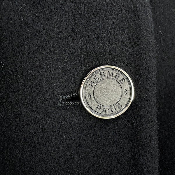 エルメス コート ダブルフェイス ラップコート カシミヤ レディースサイズ34 HERMES 黒 アパレル アウター