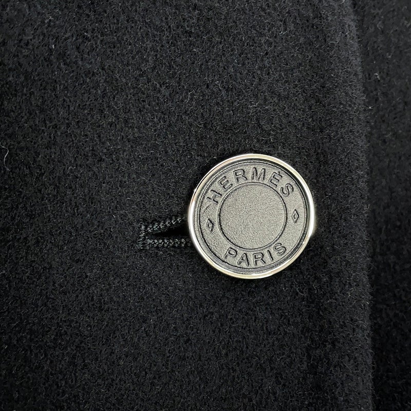 エルメス コート ダブルフェイス ラップコート カシミヤ レディースサイズ34 HERMES 黒 アパレル アウター