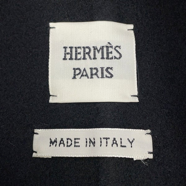 エルメス コート ダブルフェイス ラップコート カシミヤ レディースサイズ34 HERMES 黒 アパレル アウター