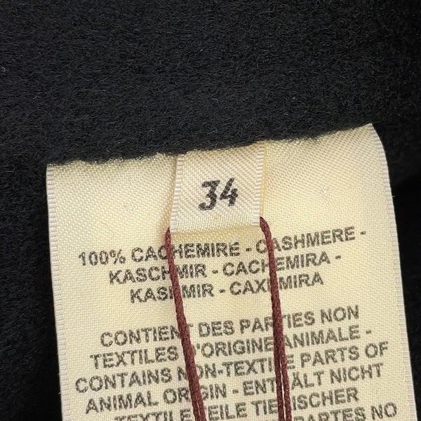 エルメス コート ダブルフェイス ラップコート カシミヤ レディースサイズ34 HERMES 黒 アパレル アウター