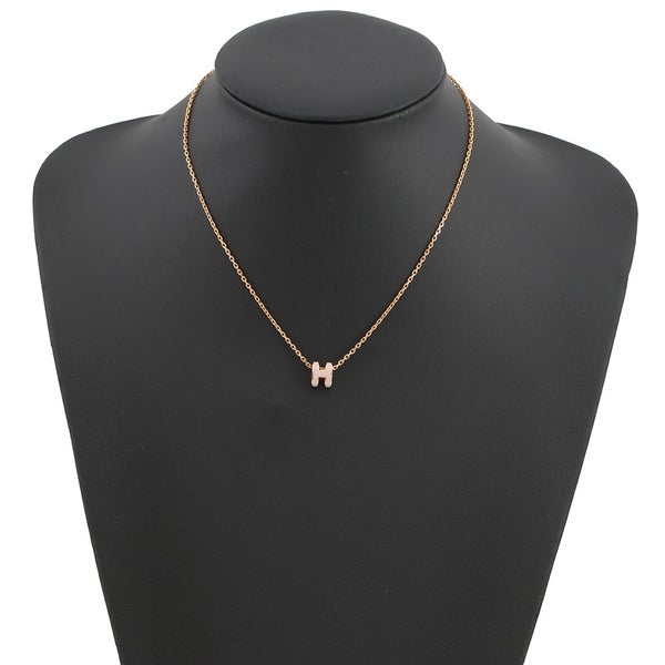 エルメス ネックレス ミニ・ポップアッシュ ローズドラジェ/ゴールド金具 HERMES アクセサリー