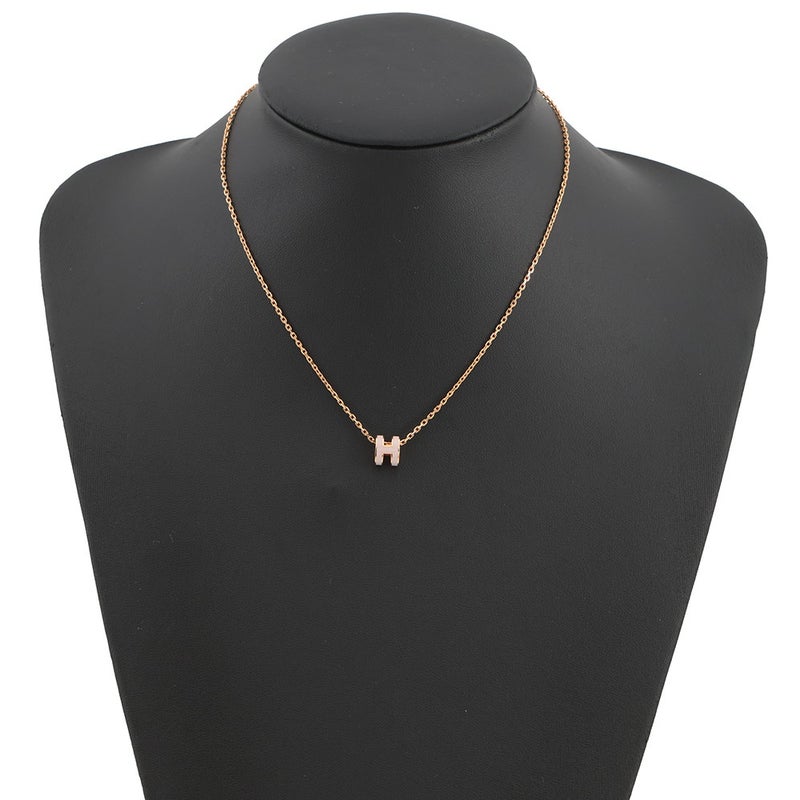 エルメス ネックレス ミニ・ポップアッシュ ローズドラジェ/ゴールド金具 HERMES アクセサリー
