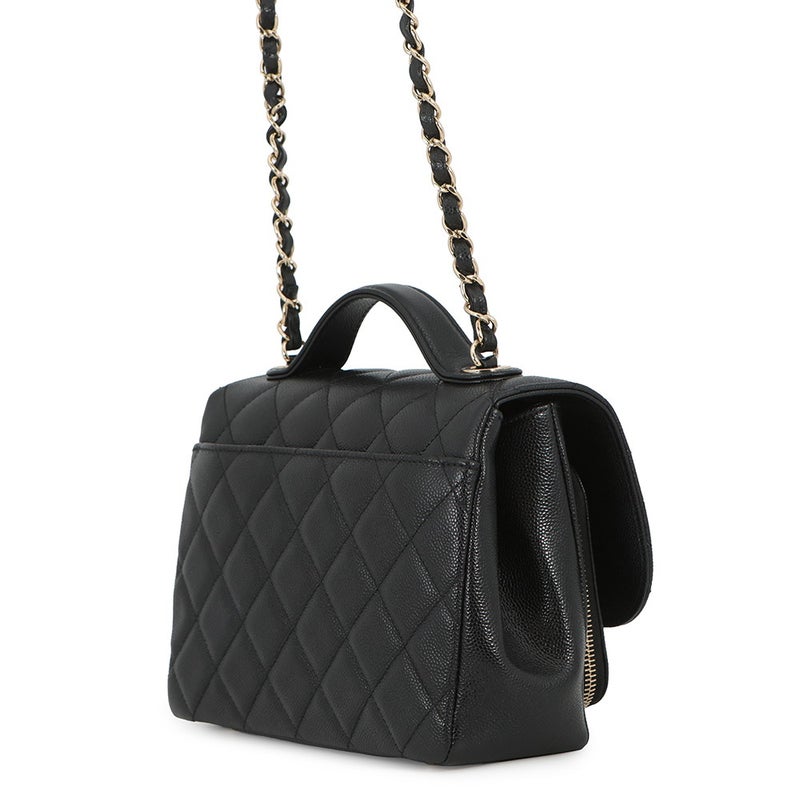 シャネル ハンドバッグ マトラッセ ココマーク ビジネスアフィニティ キャビアスキン A93749 2wayチェーンショルダー 黒