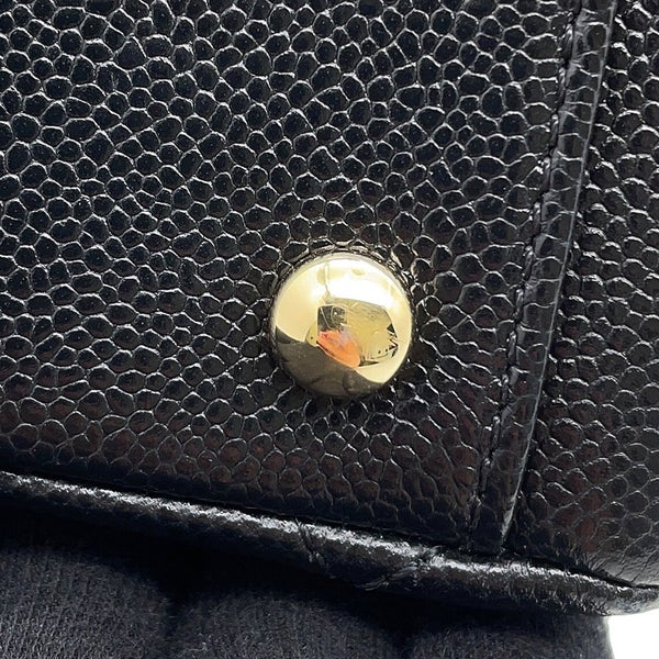 シャネル ハンドバッグ マトラッセ ココマーク ビジネスアフィニティ キャビアスキン A93749 2wayチェーンショルダー 黒