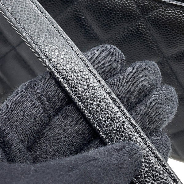 シャネル ハンドバッグ マトラッセ ココマーク ビジネスアフィニティ キャビアスキン A93749 2wayチェーンショルダー 黒