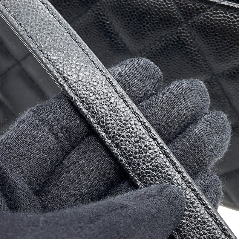 シャネル ハンドバッグ マトラッセ ココマーク ビジネスアフィニティ キャビアスキン A93749 2wayチェーンショルダー 黒