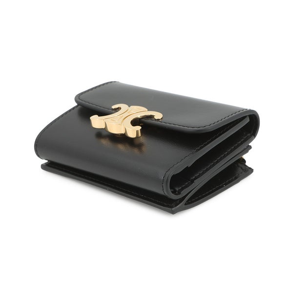 セリーヌ 三つ折り財布 トリオンフ コイン入れ付き コンパクトウォレット 10I653 CELINE 黒