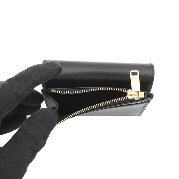 セリーヌ 三つ折り財布 トリオンフ コイン入れ付き コンパクトウォレット 10I653 CELINE 黒