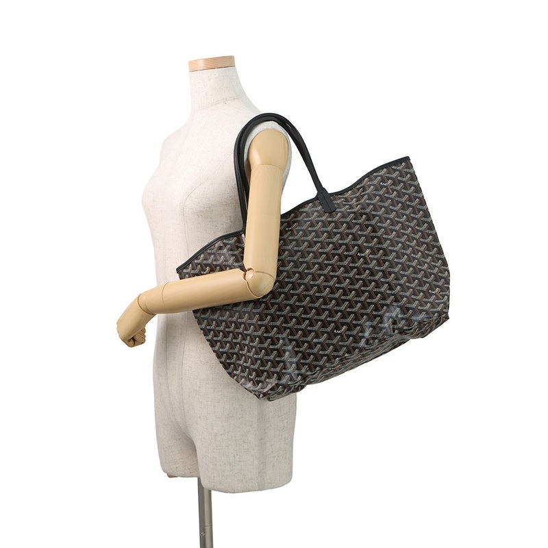 ゴヤール トートバッグ サンルイPM PVC レザー STLOUIPMLTY01CL01P GOYARD ポーチ付き 黒 ヘリンボーン