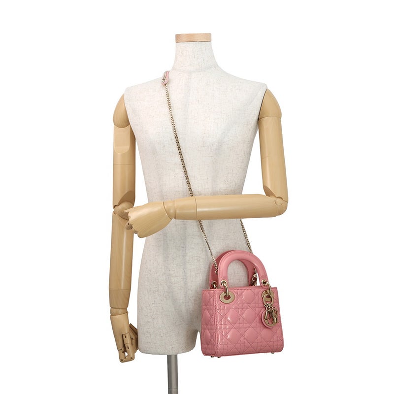 クリスチャン・ディオール ハンドバッグ カナージュ レディディオール ミニ パテント M0505OWCB 2way