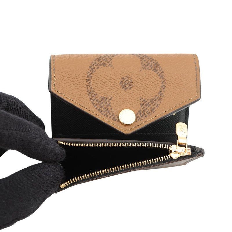 ルイヴィトン 三つ折り財布 モノグラム/モノグラム・リバース ポルトフォイユ・ゾエ M80725 LOUIS VUITTON ヴィトン 財布 黒