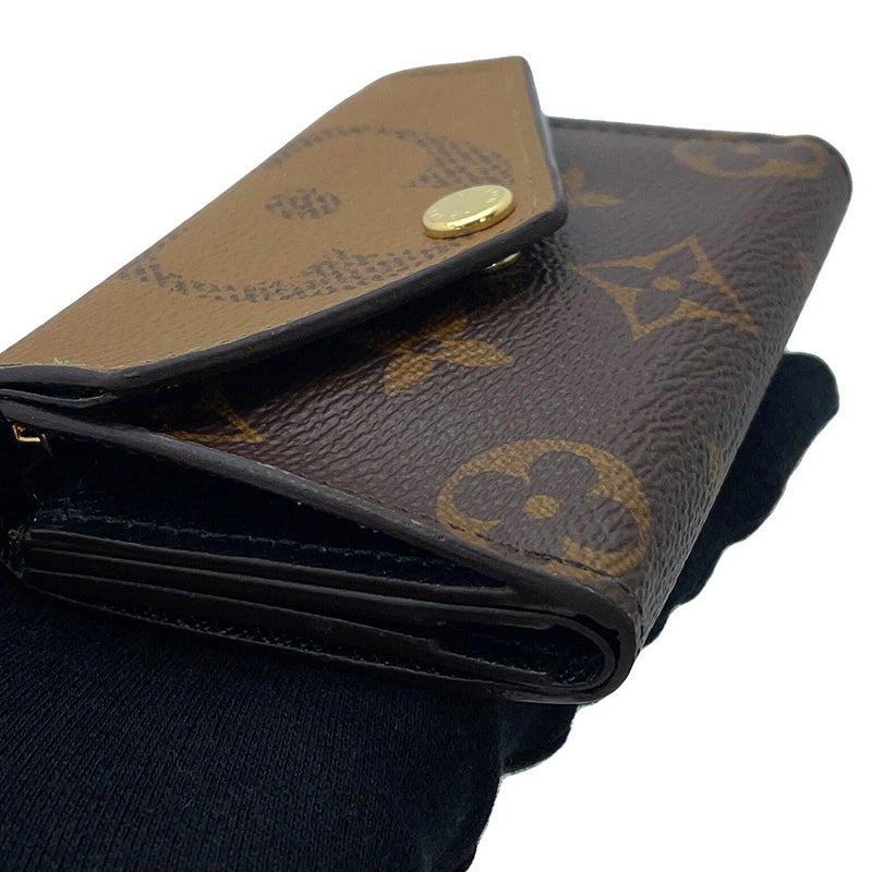 ルイヴィトン 三つ折り財布 モノグラム/モノグラム・リバース ポルトフォイユ・ゾエ M80725 LOUIS VUITTON ヴィトン 財布 黒