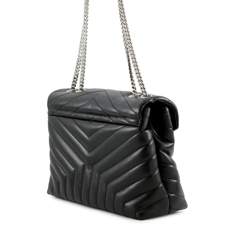 サンローランパリ チェーンショルダー バッグ ルル ミディアム レザー 574946 SAINT LAURENT PARIS 黒