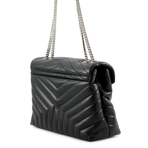 サンローランパリ チェーンショルダー バッグ ルル ミディアム レザー 574946 SAINT LAURENT PARIS 黒