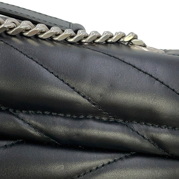 サンローランパリ チェーンショルダー バッグ ルル ミディアム レザー 574946 SAINT LAURENT PARIS 黒