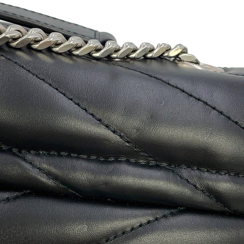 サンローランパリ チェーンショルダー バッグ ルル ミディアム レザー 574946 SAINT LAURENT PARIS 黒