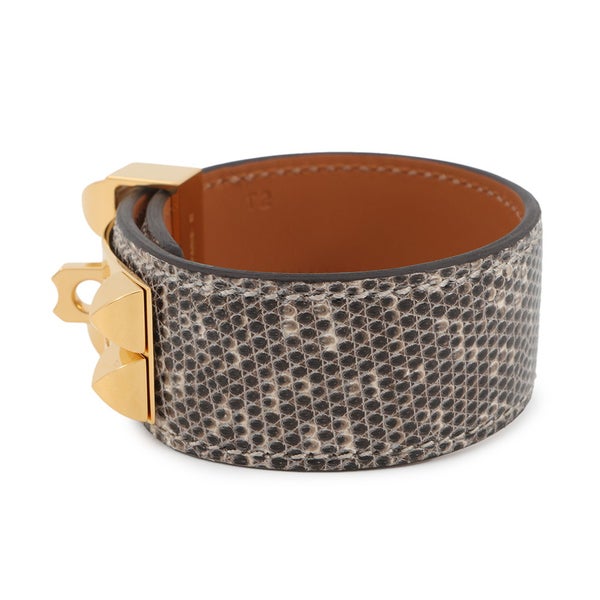 エルメス ブレスレット コリエ・ド・シアン 24 オンブレ/ゴールド金具 リザードナチュラ W刻印 サイズT2