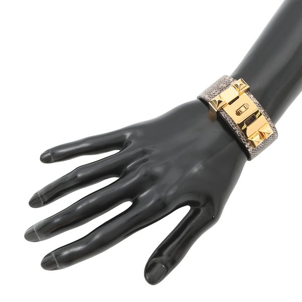 エルメス ブレスレット コリエ・ド・シアン 24 オンブレ/ゴールド金具 リザードナチュラ W刻印 サイズT2