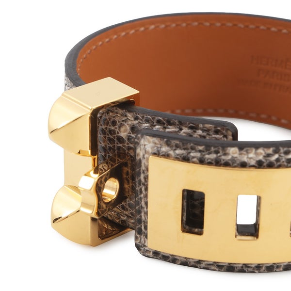 エルメス ブレスレット コリエ・ド・シアン 24 オンブレ/ゴールド金具 リザードナチュラ W刻印 サイズT2