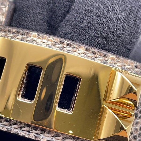 エルメス ブレスレット コリエ・ド・シアン 24 オンブレ/ゴールド金具 リザードナチュラ W刻印 サイズT2