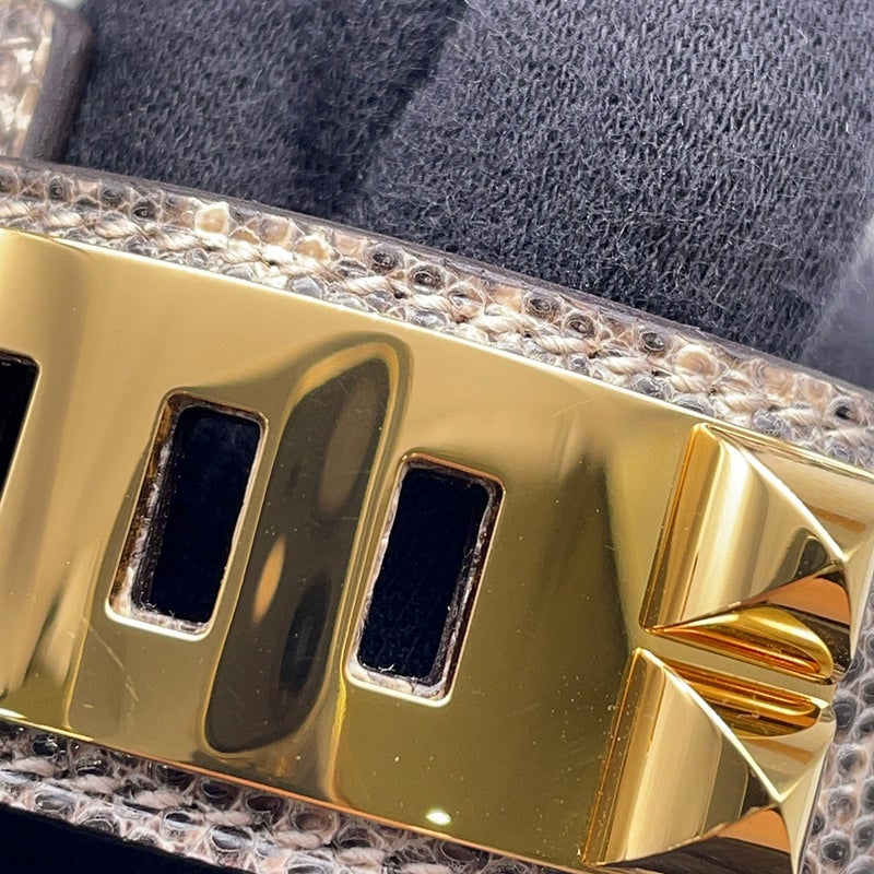 エルメス ブレスレット コリエ・ド・シアン 24 オンブレ/ゴールド金具 リザードナチュラ W刻印 サイズT2