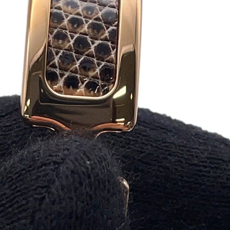 エルメス ピアス オランプ オンブレ/ピンクゴールド金具 リザードナチュラ HERMES アクセサリー