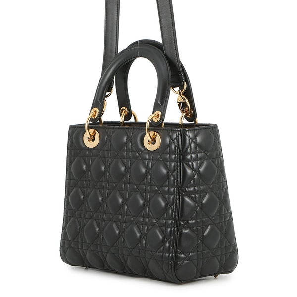 クリスチャン・ディオール ハンドバッグ レディディオール カナージュ CAL44550 ミディアム Christian Dior バッグ 2wayショルダーバッグ 黒