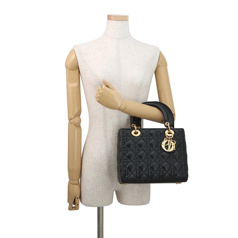 クリスチャン・ディオール ハンドバッグ レディディオール カナージュ CAL44550 ミディアム Christian Dior バッグ 2wayショルダーバッグ 黒