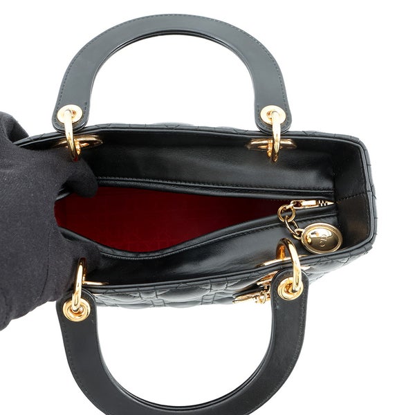 クリスチャン・ディオール ハンドバッグ レディディオール カナージュ CAL44550 ミディアム Christian Dior バッグ 2wayショルダーバッグ 黒