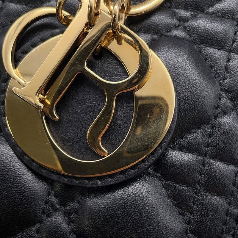 クリスチャン・ディオール ハンドバッグ レディディオール カナージュ CAL44550 ミディアム Christian Dior バッグ 2wayショルダーバッグ 黒