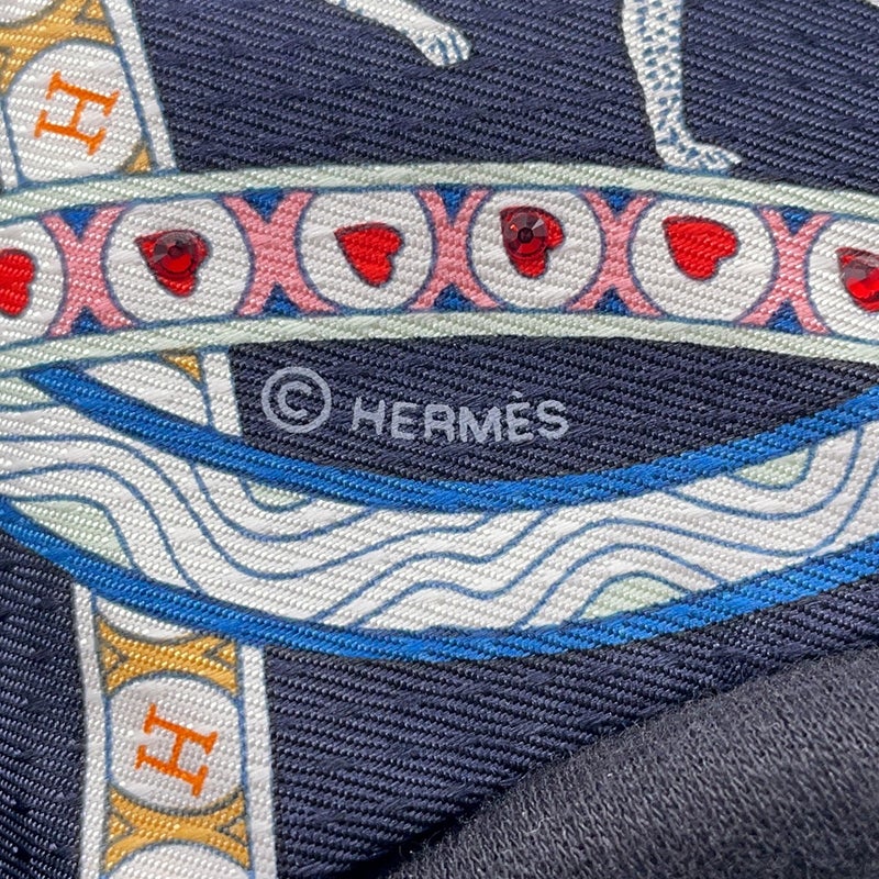 エルメス スカーフ ツイリー ビジュー・ピケ ハートのクイーン Dame de Coeur HERMES シルクツイル 2022年秋冬 黒