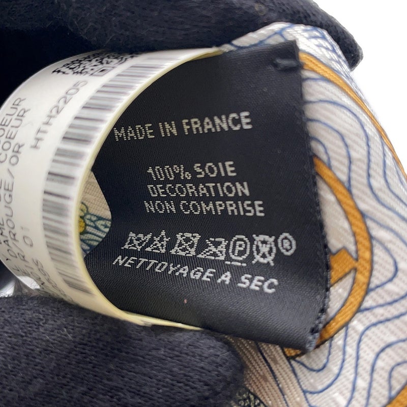 エルメス スカーフ ツイリー ビジュー・ピケ ハートのクイーン Dame de Coeur HERMES シルクツイル 2022年秋冬 黒