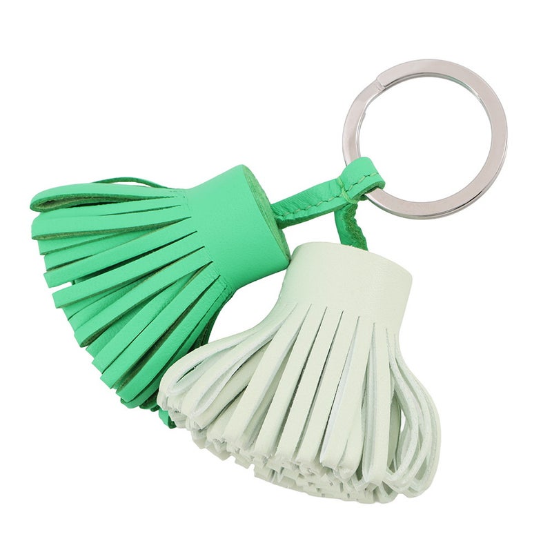 エルメス キーホルダー カルメン ウノドス ヴェールフィズ/ヴェールコミック/シルバー金具 ラムスキン HERMES チャーム