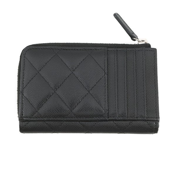 シャネル コインケース マトラッセ ココマーク キャビアスキン AP3836 フラグメント カードケース 黒