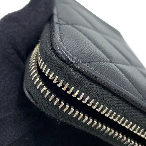 シャネル コインケース マトラッセ ココマーク キャビアスキン AP3836 フラグメント カードケース 黒