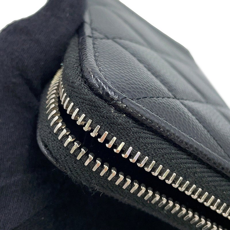 シャネル コインケース マトラッセ ココマーク キャビアスキン AP3836 フラグメント カードケース 黒