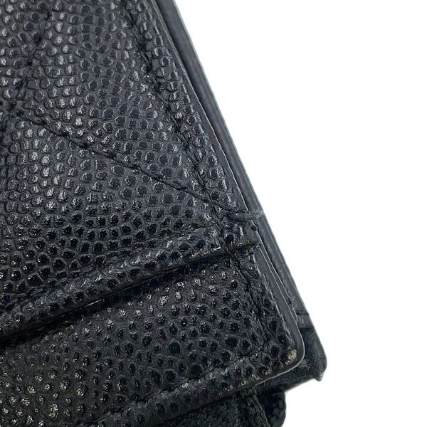 シャネル コインケース マトラッセ ココマーク キャビアスキン AP3836 フラグメント カードケース 黒