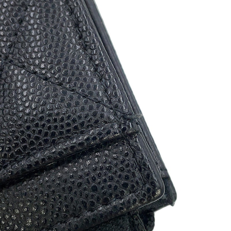 シャネル コインケース マトラッセ ココマーク キャビアスキン AP3836 フラグメント カードケース 黒